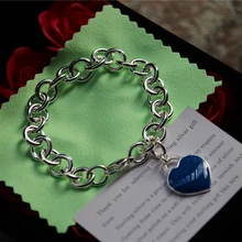 SHINETUNG,, Серебро S925 пробы, зеленый кулон в форме сердца, трендовый браслет для женщин, хорошее ювелирное изделие высокого класса