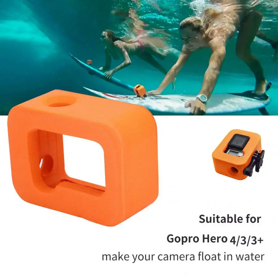 Оранжевый поплавок защитный чехол для GoPro Hero 3+ 4 водонепроницаемый чехол для Go pro Hero 4 3+ аксессуары для экшн-камеры Go Pro