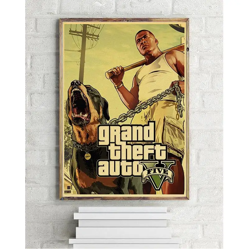 Grand Theft Auto GTA 5 игра ретро крафт-бумага плакат печатные настенные картины для гостиной винтажные декоративные наклейки на стену