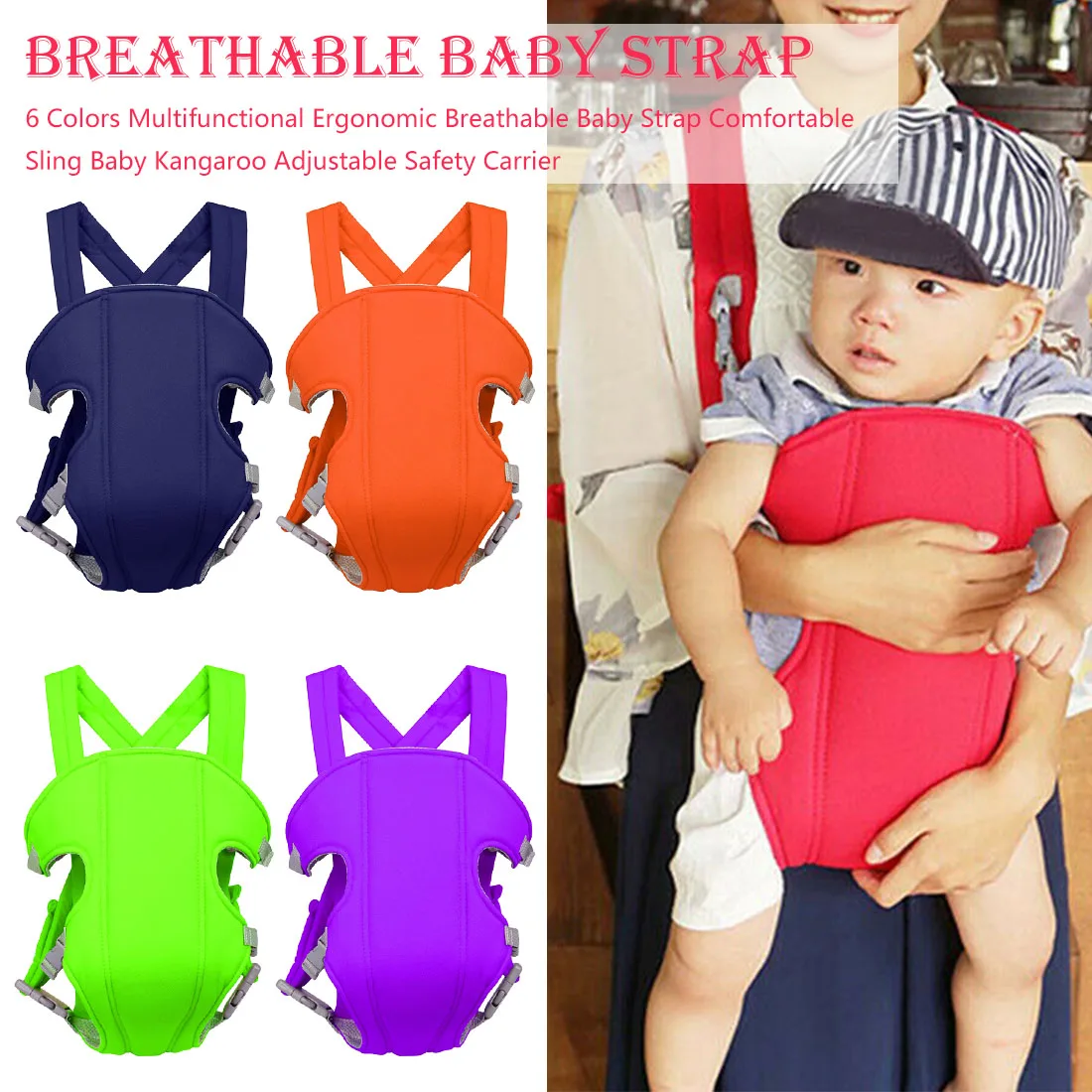 

Breathable Front Facing Baby Carrier Comfortable Sling Backpack Pouch Wrap Baby Kangaroo Adjustable Safety Carrier