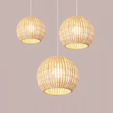 

E27 Modern Simple Chandelier Light Rattan Lamp Handmade Bamboo Chandelier Retro Cafe Bar Lounge For Garden Restaurant Bedroom