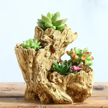 

1 Pc Flower Pot Resin Simulation Tree Root Ornament Bonsai Pot Plant Container Decoration Flower Pot for Office Home Living Room