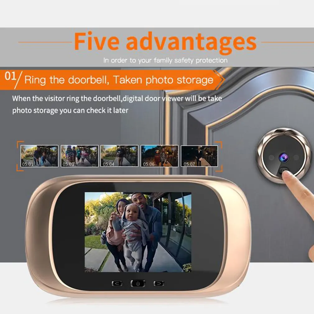 HD Door Viewer Long Standby Video 2.8inch Intercom Infrared Motion Sensor Night Vision Camera Door Bell Home Security Camera