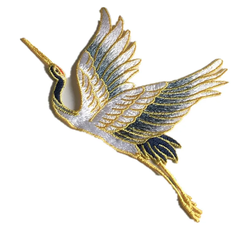 Geborduurde patch rood gekroonde kraan vogels naaien patch vogel applicatie kleding jurk plant hoed jeans applicatie doe-het-zelf kleding rugzak decor 1 set (D Geborduurde patch rood gekroonde kraan vogels naaien patch vogel applicatie kleding jurk plant hoed jeans applicatie doe-het-zelf kleding rugzak decor 1 set (D