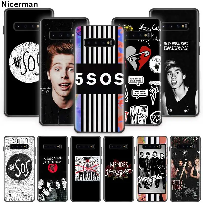 

5Sos band YOUNGBLOOD 5 Case for Samsung Galaxy S10 5G S8 S9 S7 Plus S10e Note 10 9 8 Black Silicone Phone Shell Coque Taschen