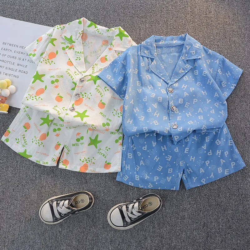 Newborn Clothes 2021 Summer New Baby Boy Clothing Printing Shirt + Pants 2 Piece Children's Sports Suit Boys 0-3 Years |
