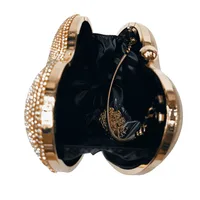 Rhinestone torba wieczór wzór serca srebrny sprzęgła moda damska diament bankiet sprzęgła i torebka ślubna Bridal bal portfele 5