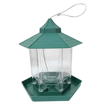 

Green Cover Plastic Bird Feeder Food Box Hanging For Home Garden Yard Outdoor Decoration New Fruit And Vegetable Feeder Supplies