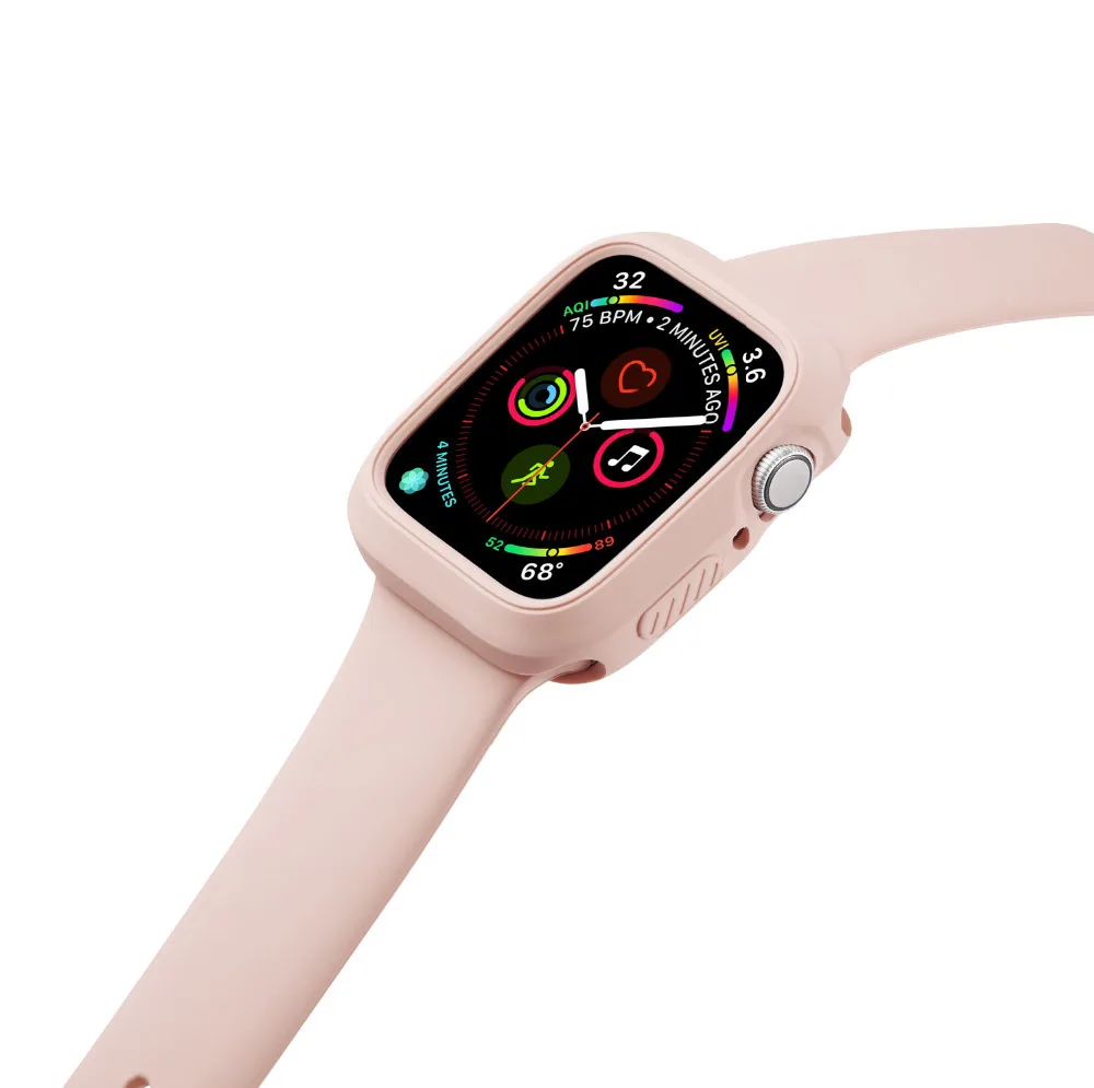 ProBefit Soft Silicone Bumper Watch Case+ WatchBand for Apple Watch 3 2 1 42MM 38MM Rubber Watch Strap for iWatch 5 4 40MM 44MM