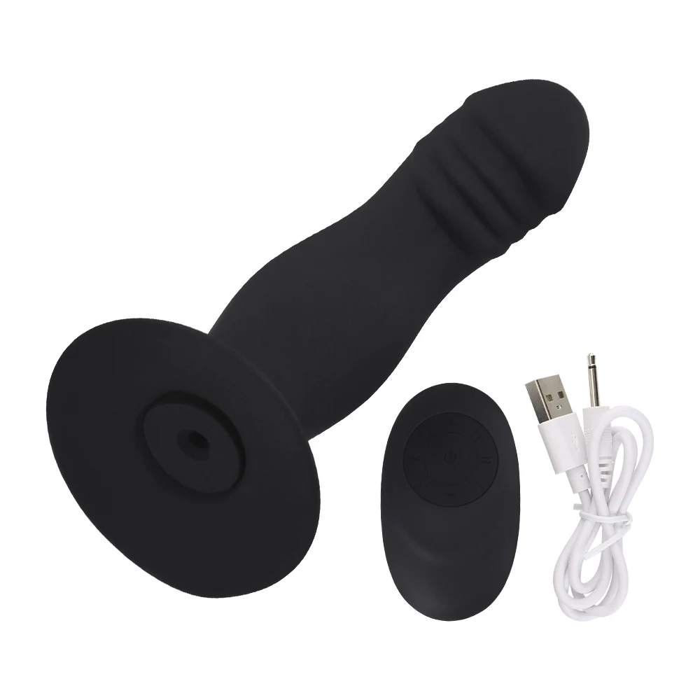 Butt Plug Vibrating Wireless Remote Control 10 Speeds Dildo Anal Vibrator G-spot Prostate Massager Suction_voghion.com
