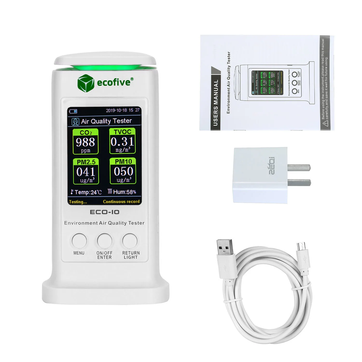 Измеритель загрязнения Датчик Тестер для CO2 PM2.5 PM10 TVOC монитор качества воздуха детектор de температура газа влажность воздуха детектор газа