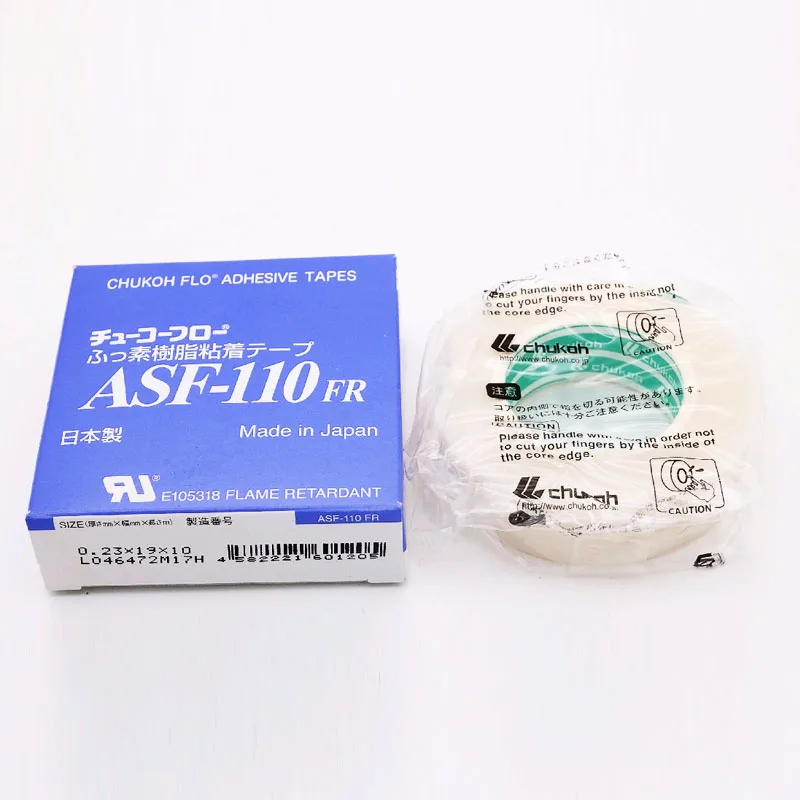 고온 밀봉용 내열성 접착 테이프, 일본 CHUKOH는 ASF-110FR PTFE, 13mm, 19mm, 25mm, 38mm, 50mm, 10 개