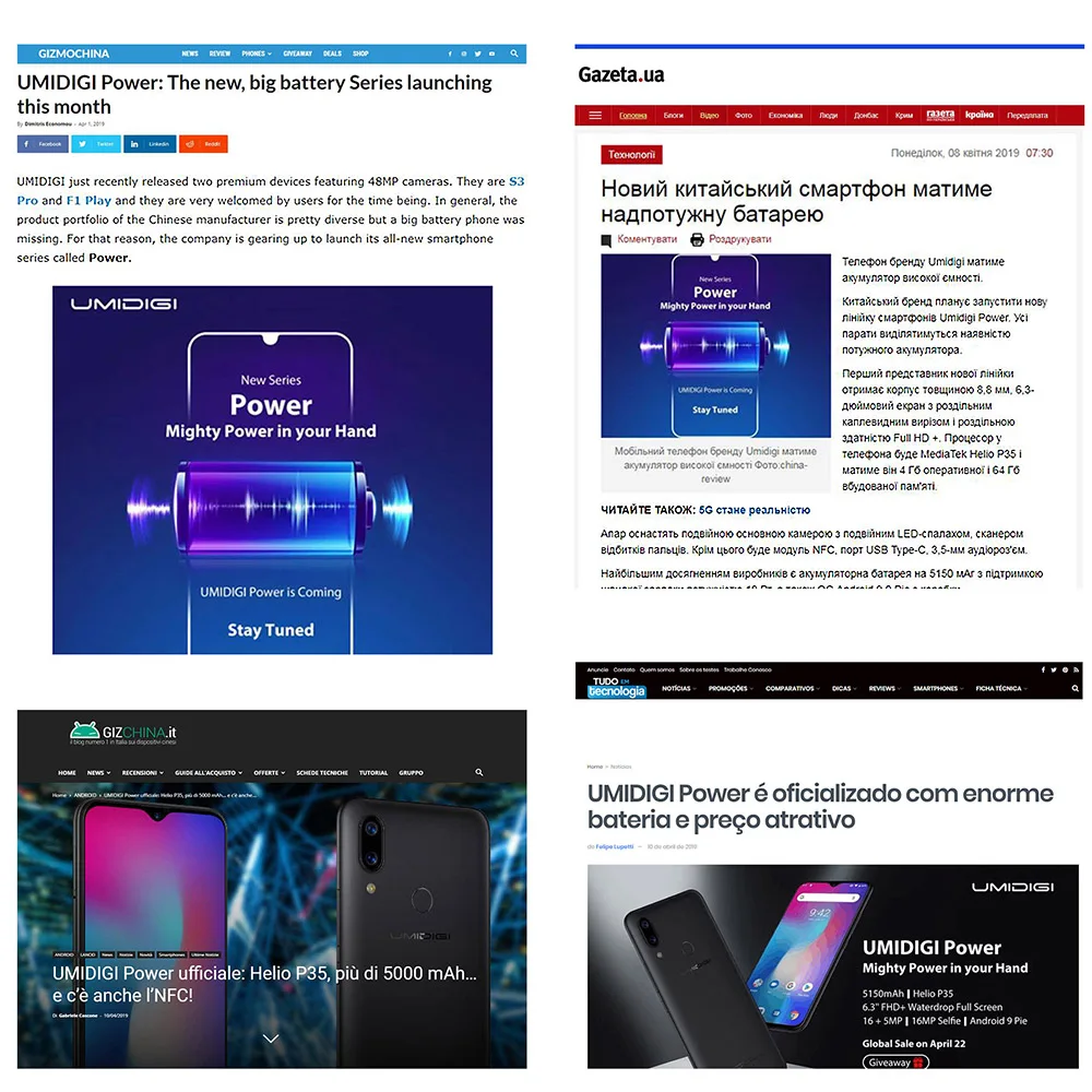 Глобальная версия UMIDIGI power Android 9,0 4 Гб+ 64 Гб 5150 мАч батарея 18 Вт 6,3 'FHD+ экран капли воды Helio P35 смартфон 16 МП