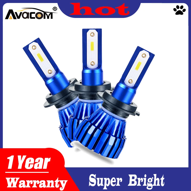 2 шт. h3 LED H4 свет для автомобиля H11 H7 H1 COB 9005/HB3 9006/HB4 6500K 12000Lm 12В 24В супер светодиодные