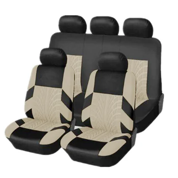 

KBKMCY Seat Covers for Cars Embroidery Protector Asiento Coche with Tire Track Detail for Renault VW Protection Siege Voiture