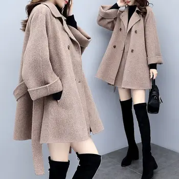 

New Elegant Coat Women Woolen Blend Coat and Jacket Double Breasted Women Coats Autumn Winter