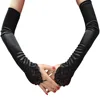 Vintage 1920s Fingerless Lace Sequins Satin Party Gloves Costume Accessories Stretch Opera Black Women Long Gloves ► Photo 3/6