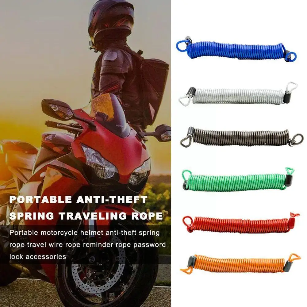 Portable Universal 1M Bicycle Lock Spring Cable Wire Reminder Anti-theft Rope For Motorcycles Bikes Scooters Safety La O6R3 |
