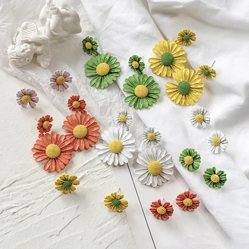 

AENSOA 9 Colors Korean Romantic Flower Drop Earrings For Women 2020 Female Fashion Sweet Flowers Statement Earring Party Jewelry