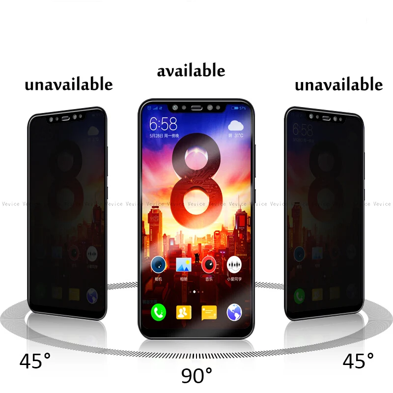 Privacy Tempered Glass Screen Protector Film - Anti Spy Protection