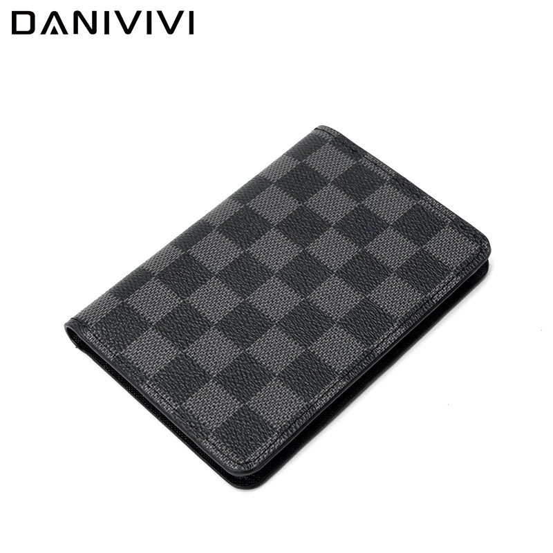 Man Wallet Card-Holder Passport-Cover Anti-Rfid Womens Luxury Blocking Travel Plaid