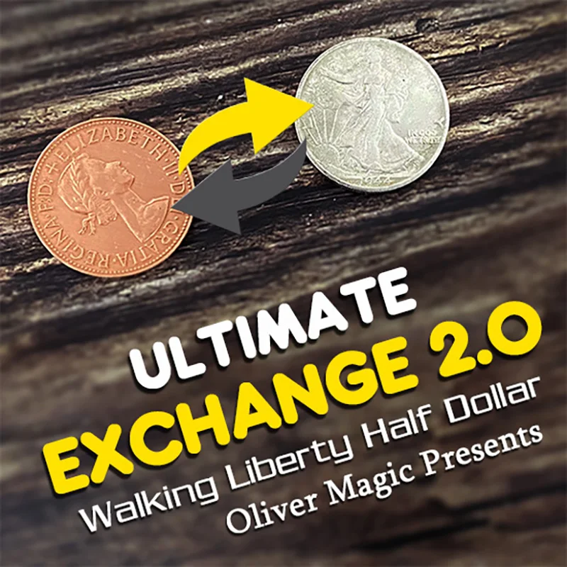 

Ultimate Exchange 2.0 (Walking Liberty Half Dollar) Magic Tricks Coin Change Magia Magician Close Up Illusions Gimmick Props
