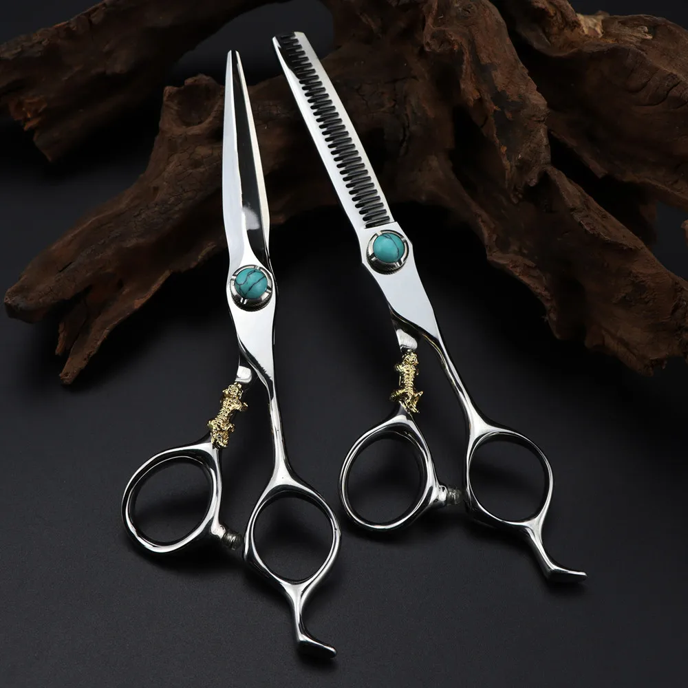 Professional Japan 440c 6 inch Skull scissor Upscale hair scissors haircut  thinning barber cutting shears hairdressing