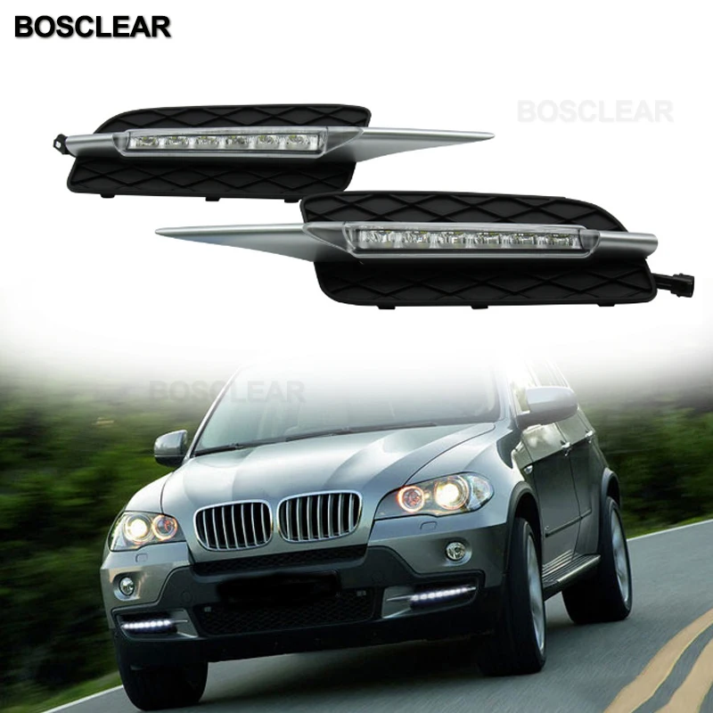 

For BMW X5 E70 2007 2008 2009 2010 LED DRL Daytime Running Lights Daylight front bumper Fog HeadLamp Light Cover car Accessories
