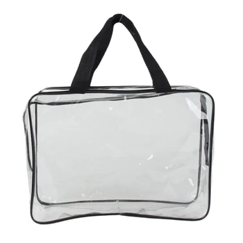 

Women Transparent Washing Bag, Travel Collapsible Zipper Storage Bag Dust-proof Cosmetic Handbag