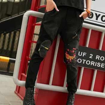 

#2204 Autumn Thin Black Denim Pencil Pants For Women Plus Size High Street Jeans Pants Ladies Fashion Korean Pockets Zipper Pant