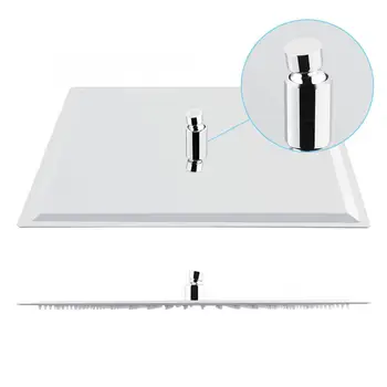 

16-inch Ultra Thin Square Shower Head Chrome Stainless Steel Rainfall Bathroom Top Rainfall Sprayer Head Domestic Delivery