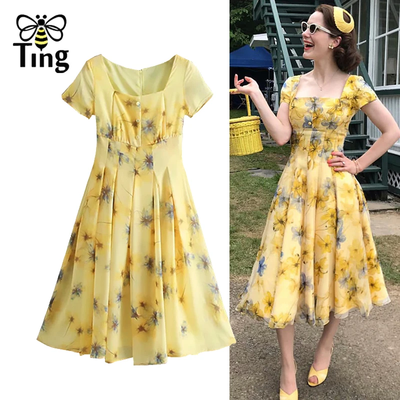 yellow 70s dress