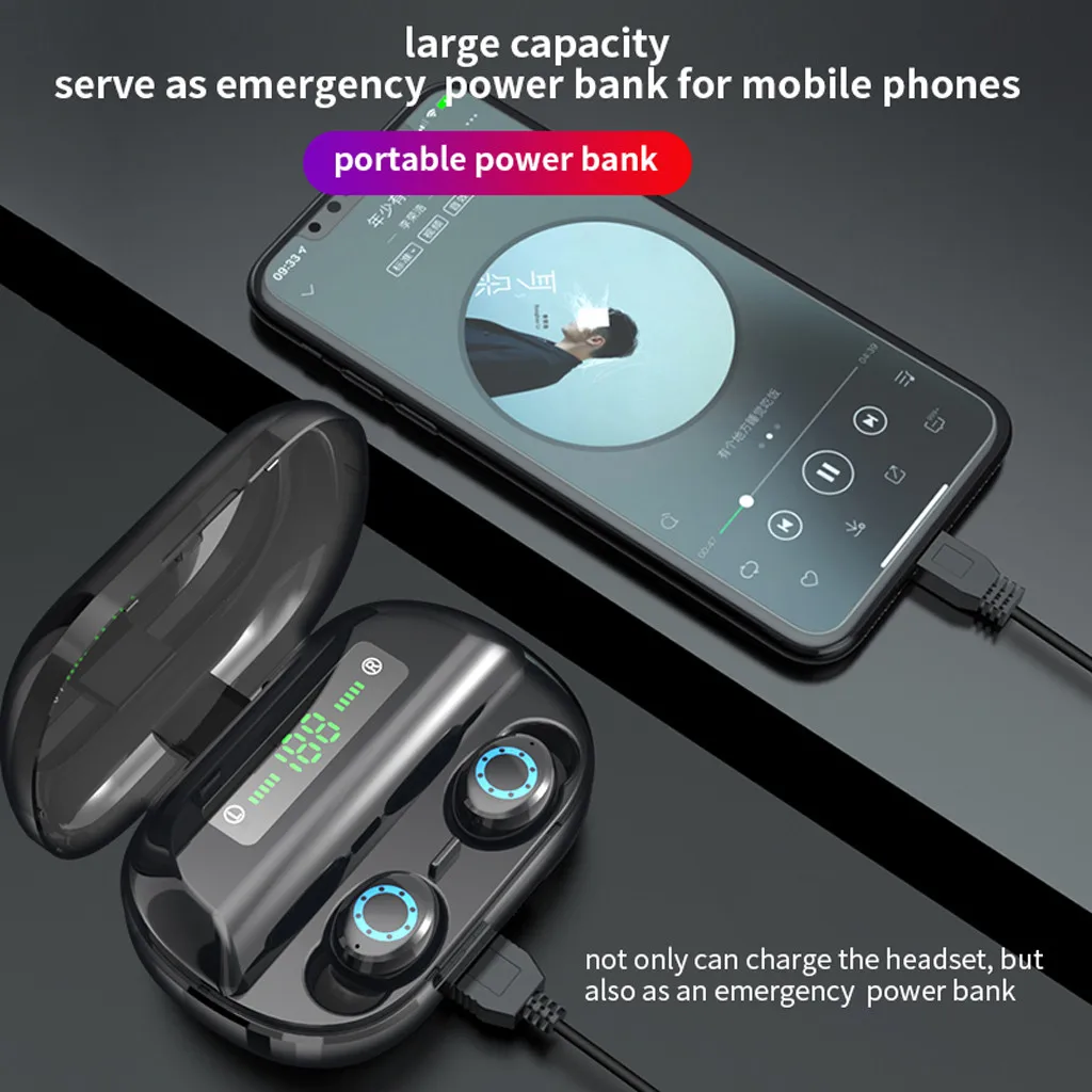Беспроводные наушники 40 # Bluetooth 5 0 спортивные беспроводные светодиодный дисплей