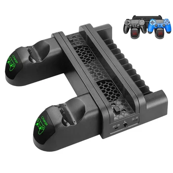 

3 in 1 Multifunction Dual Charging Station Dock w/Cooling Fan for PS4/PS4 Slim/PS4 Pro Durable Vertical Stand Holder Black Hot
