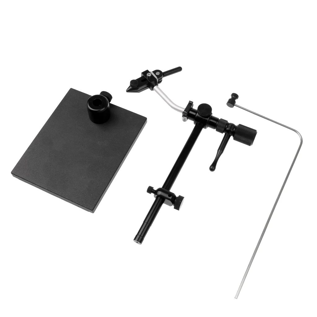 Rotary Fly Tying Vise Machined Alloy Travel Vise With Base Fishing Tool Set Traveler Fly Fishing Tackle Kit