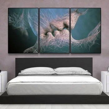 

Black Love Kiss Canvas Painting Abstract Print Poster Pictures Home Bedroom Living Room Decoration Wall Art