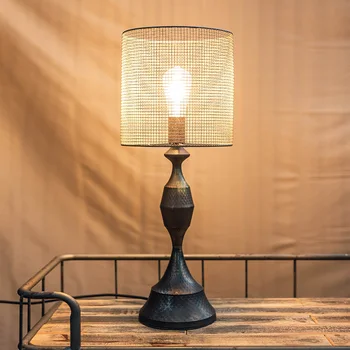 

Industrial Vitage Table Lamp American Country Iron Table Lamps For Living Room Bedroom Study Desk Decor Home E27 Bedside Lamp