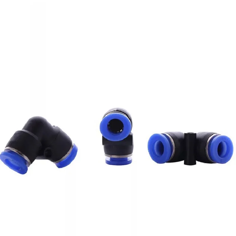 

5PCS Pneumatic Fittings L-type Two-way PV 4mm 6mm 8mm10mm12mm Water Air Hose One Touch Straight Plastic Quick Connector Fitting