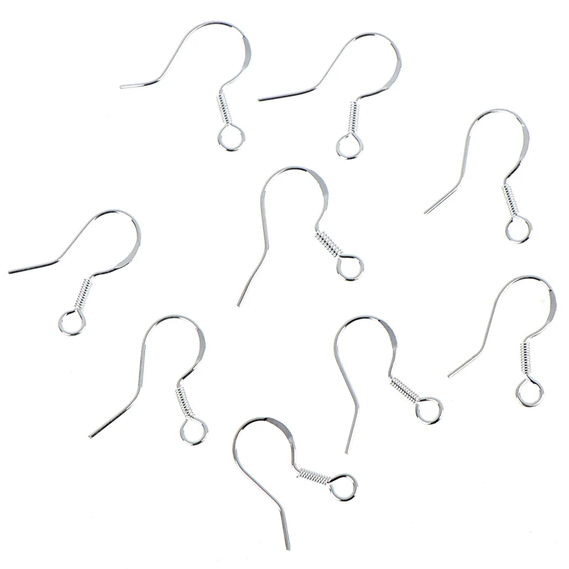 50PCS Silver DIY Earring Hooks Ball Jewelry Accessory Ear Hooks Handmake Earrings Accessaries