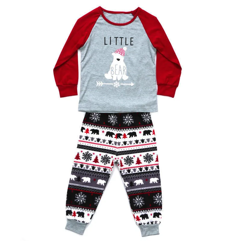 Семейный комплект рождественских пижам, семейная одежда для сна для мамы и папы, год, Рождественский Семейный комплект, Топы+ штаны, 2 предмета, семейная одежда для сна