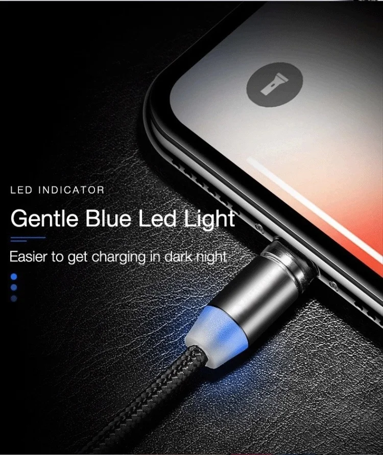 1 м светодиодный Micro usb type-C кабель для huawei samsung Магнитная линия зарядки для iPhone 11 pro X Xs MAX 8 7 6 нейлоновый Магнитный кабель