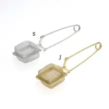 1 шт. ситечко для чая из нержавеющей стали, Сетчатое ситечко в форме квадратного шарика, чайная ложка с ручкой для заварки приправ, ситечко для чая, чайная посуда