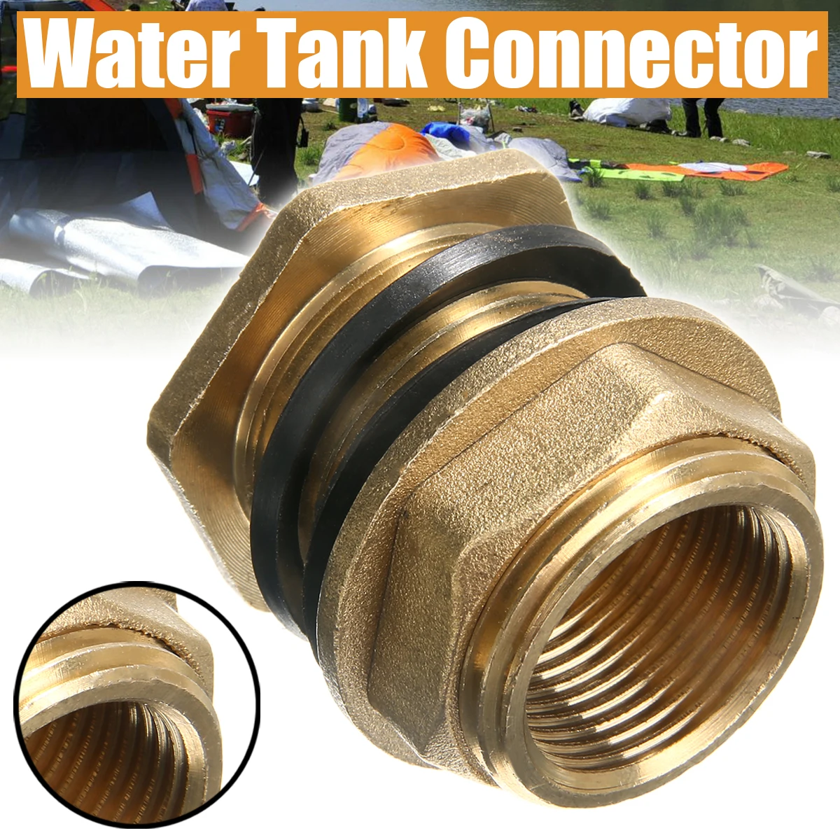 1PC Water Tank Connector 3/4" Female 1 " Male Soild Brass Water Joint Theaded Bulkhead Fitting For Garden Irrigation