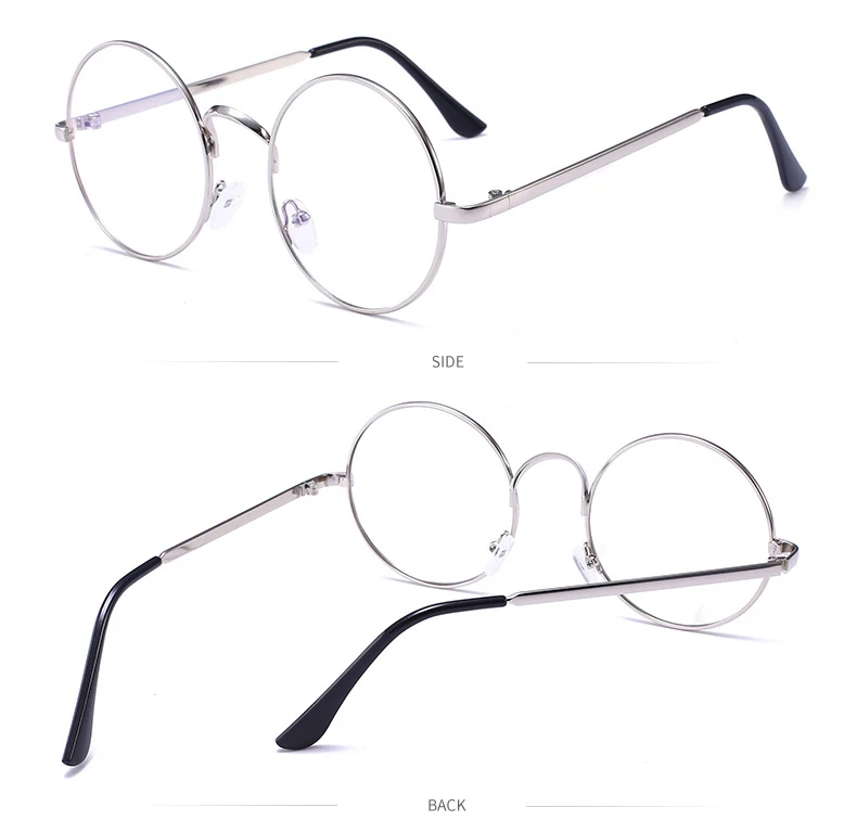 Anti-blue Anti-fatigue Glasses Goggles Female Eye Protection Computer Round Flat Mirror No Degree Plane Mirror Male Eye Blue Ray