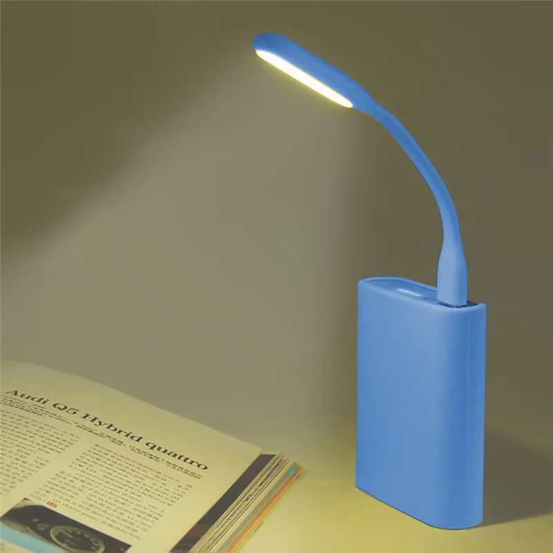 1 шт. Складная синяя супер яркая USB светодиодная мини Портативная Гибкая книга лампа для чтения для мобильного питания компьютера ноутбука