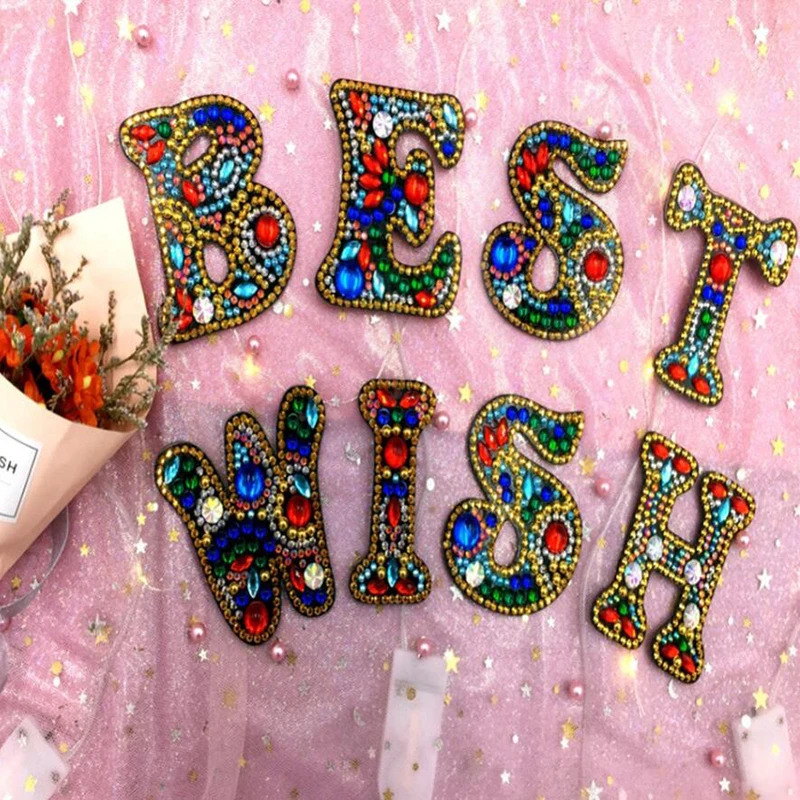 NEW A-Z DIY Keychain Diamond Painting Letters Women Bag Keyring Pendant gift Special-shaped Full Drill Embroidery Cross Stitch Needle Arts & Craft for kid 