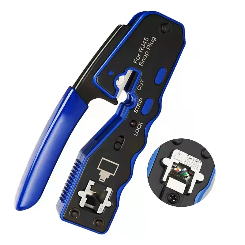 HTOC RJ45 Pass Through Crimp Tool Network Cable Tester 50PCS CAT6 Pass Connectors Mini Wire Stripper RJ45 Coupler For CAT5 CAT6 network tone tracer Networking Tools