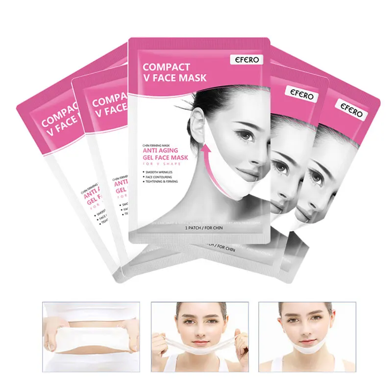 V Forma de Elevação Máscara Facial Lifting Máscara Facial Peel off Máscara de Hidrogel Rosto Sliming Chin Lift Rosto Fino Bandagem Pele & Beauty Care|Tratamentos e máscaras| - AliExpress