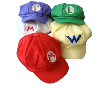 

Cartoon Super Mario Bros Hat Cap Mario Luigi Wario Cosplay Baseball Hats Adult Peaked Caps