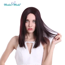 Moda& Mode волосы темно-бордовый боб парик 1" короткие прямые Ombre Lcae парик может быть Косплей средняя часть для черных/белых женщин тепла Res